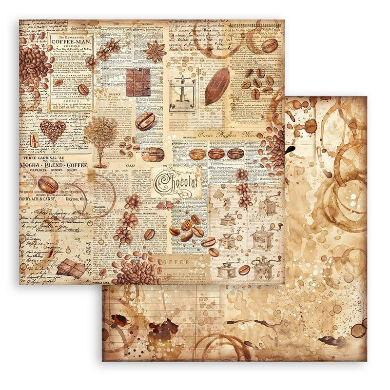 Coffee and Chocolate - Pad de papel doble cara 8x8 - Stamperia