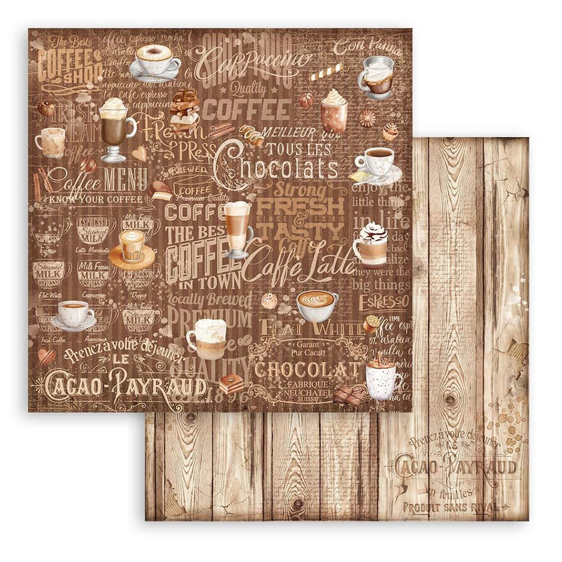 Coffee and Chocolate - Pad de papel doble cara 8x8 - Stamperia