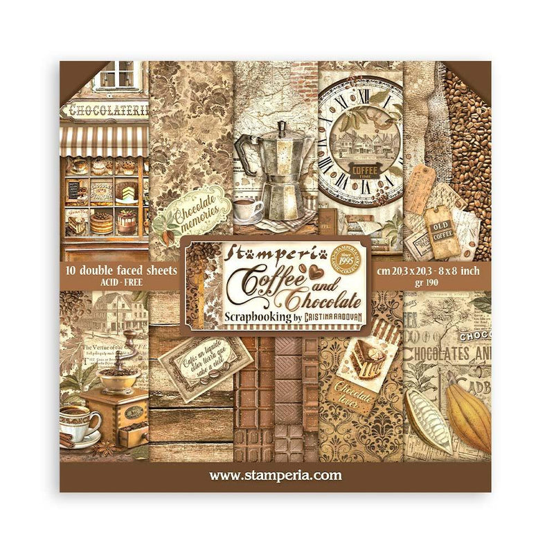 Coffee and Chocolate - Pad de papel doble cara 8x8 - Stamperia