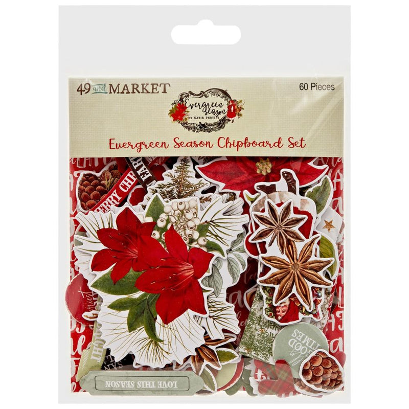 Evergreen Season  - Chipboard Set - 49 and Market