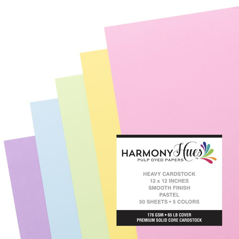 Pasteles - Pack de 50 Cartulinas 12x12 - Harmony