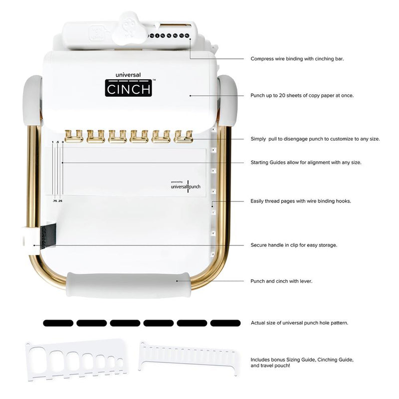 Universal Cinch - Encuadernadora Universal Gold/White - WRMK