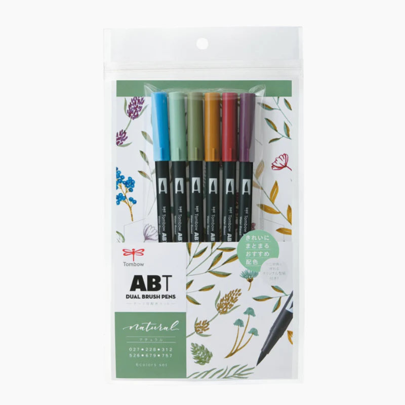 Dual Brush Markers - Natural Pack de 6 - Tombow