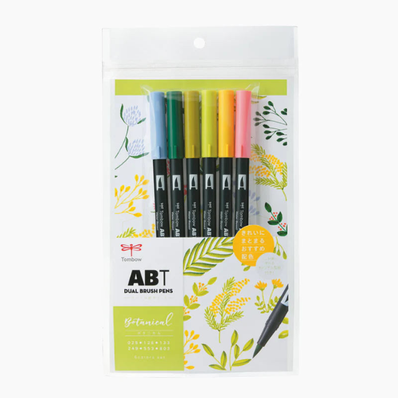 Dual Brush Markers - Botanical Pack de 6 - Tombow