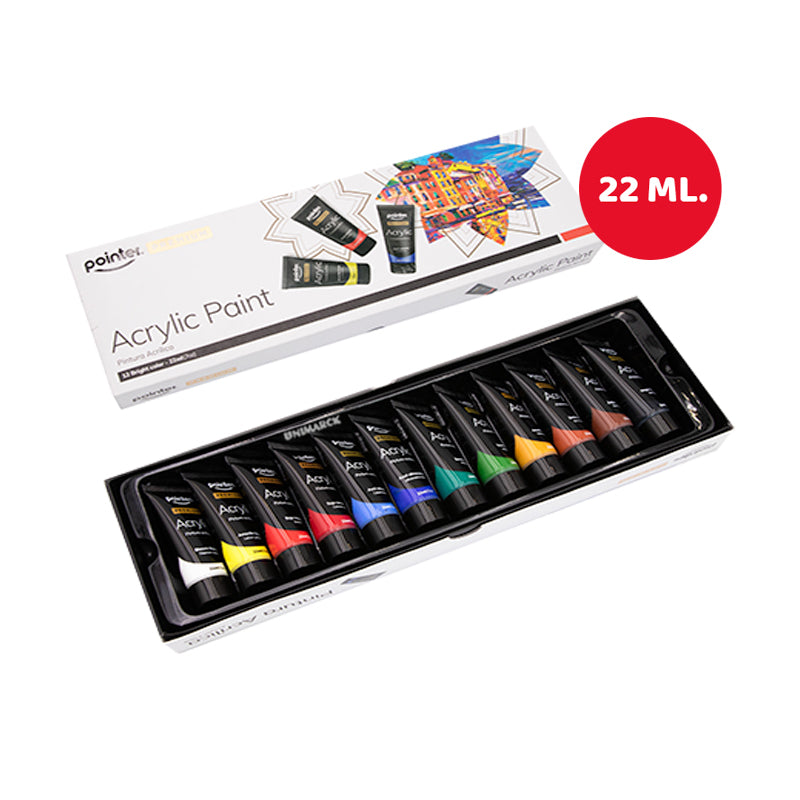 Pintura Acrílica Premium - Set de 12 (22 ml) - Pointer