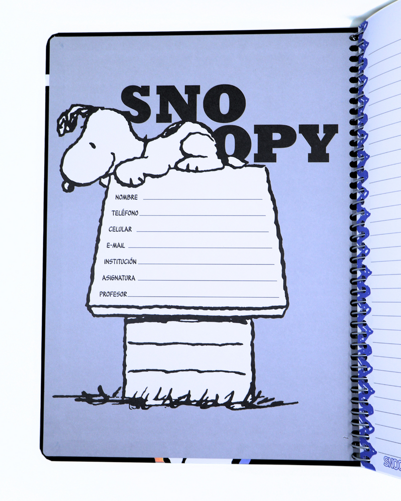 Cuaderno Snoopy (Blanco) - 3 Materias - Mooving