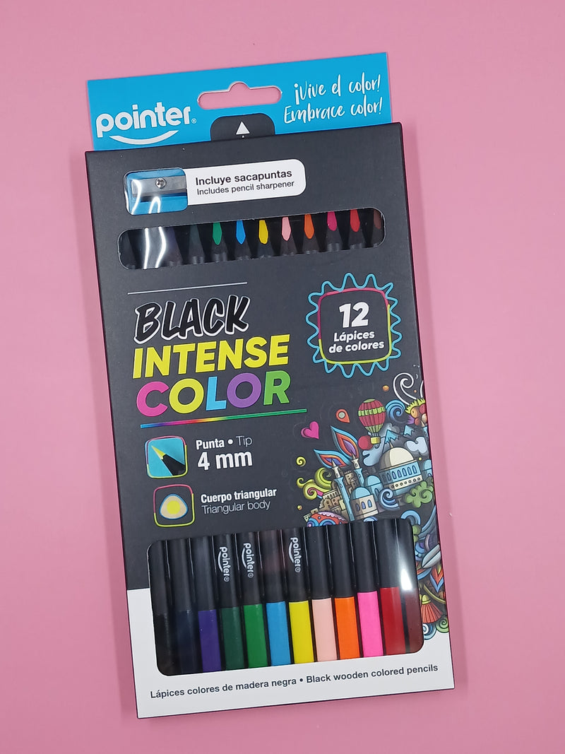 Lapices de Colores - Black Intense Color (12 colores) - Pointer