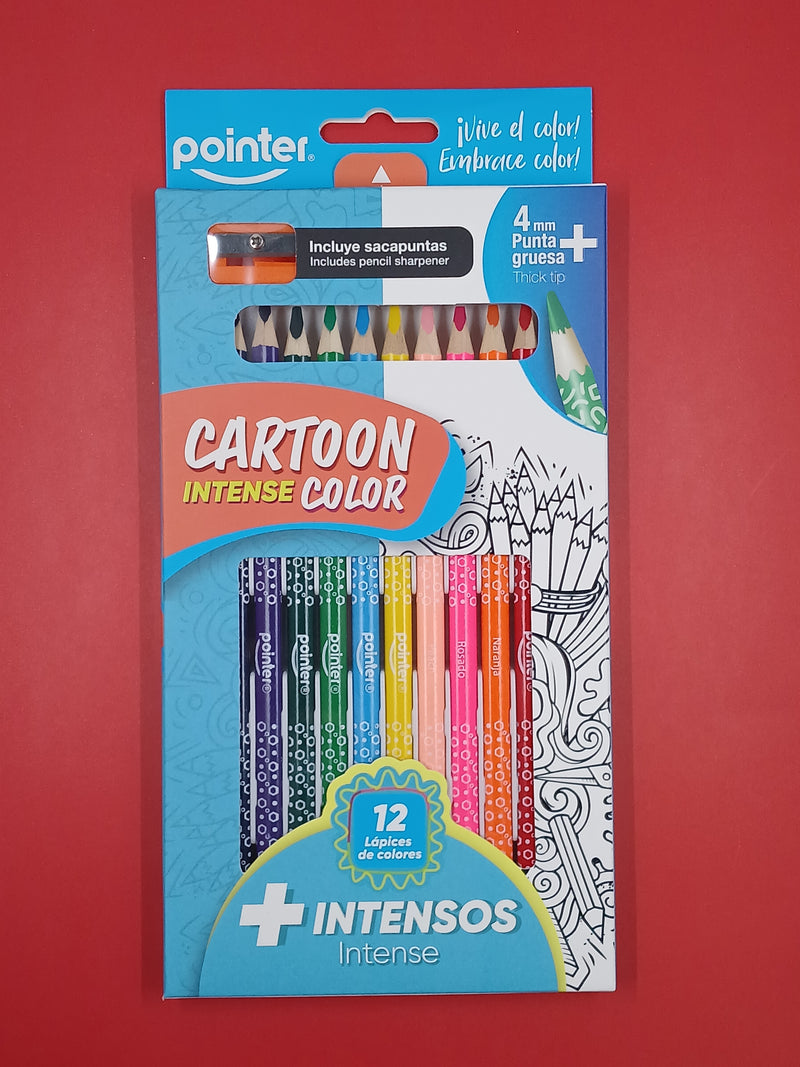 Lapices de Colores - Cartoon Intense Color (12 colores) - Pointer