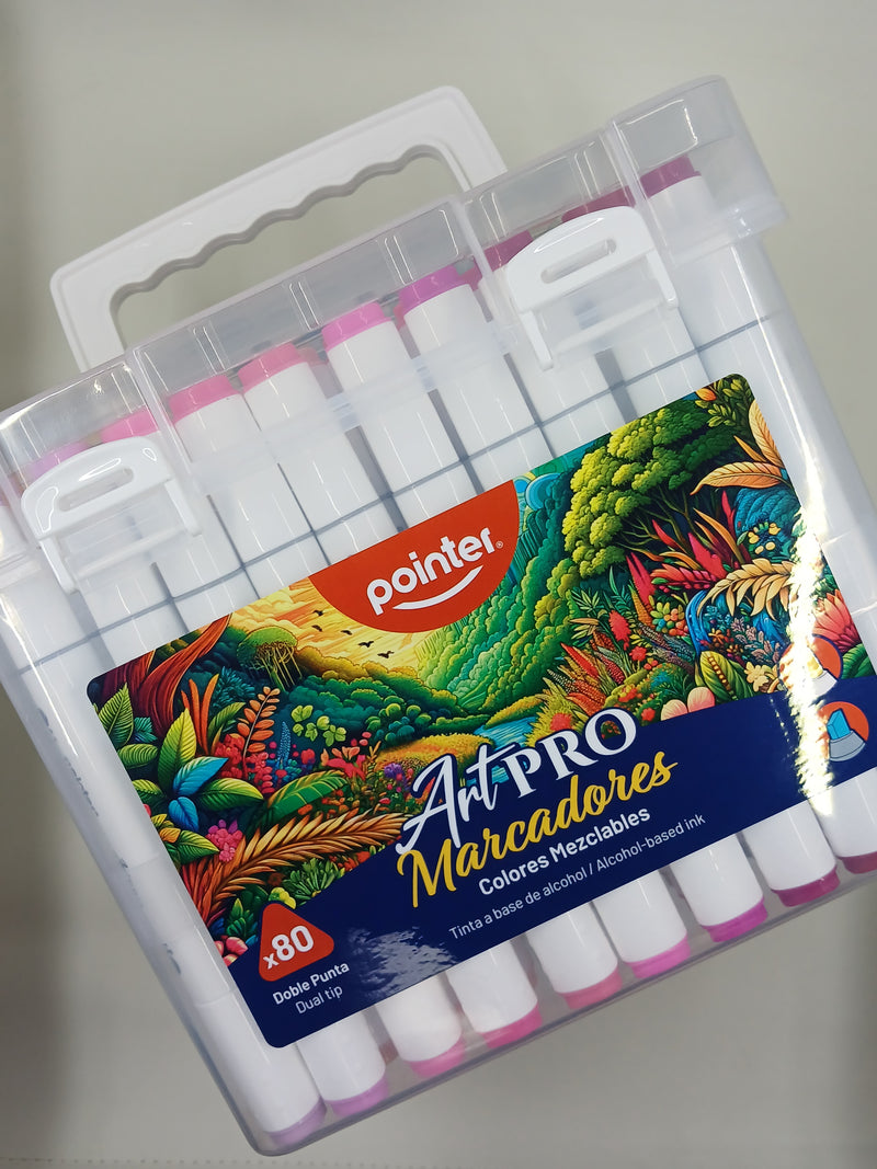 Art Pro Marker Box - Marcadores al Alcohol (80 Pz) - Pointer