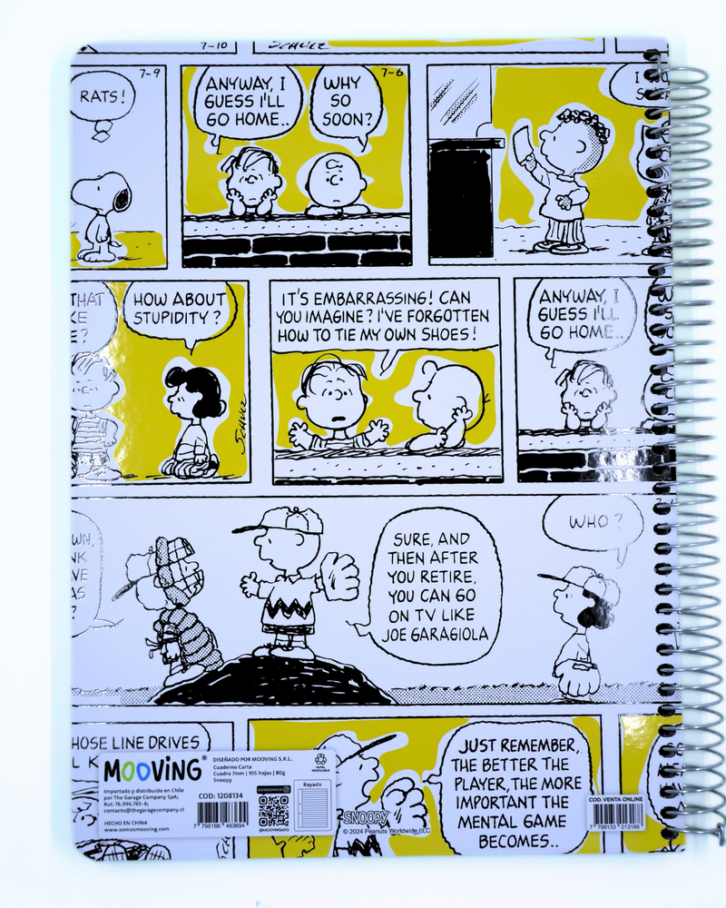 Cuaderno Snoopy (Blanco) - 3 Materias - Mooving