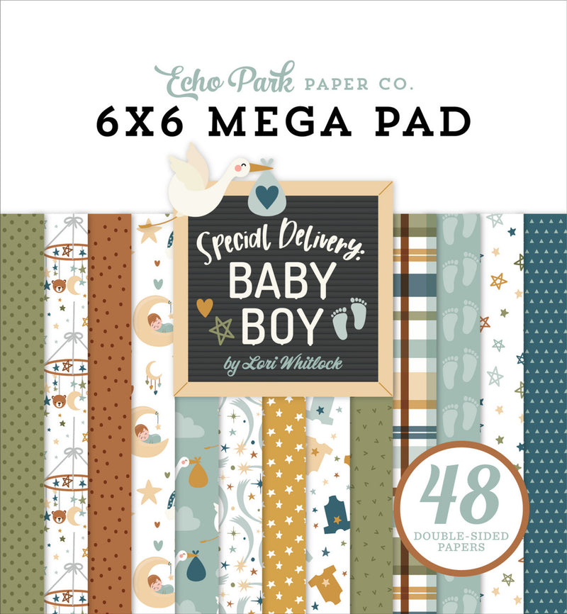 Special Delivery Baby Boy Cardmakers - Mega Pad 6x6 - Echo Park