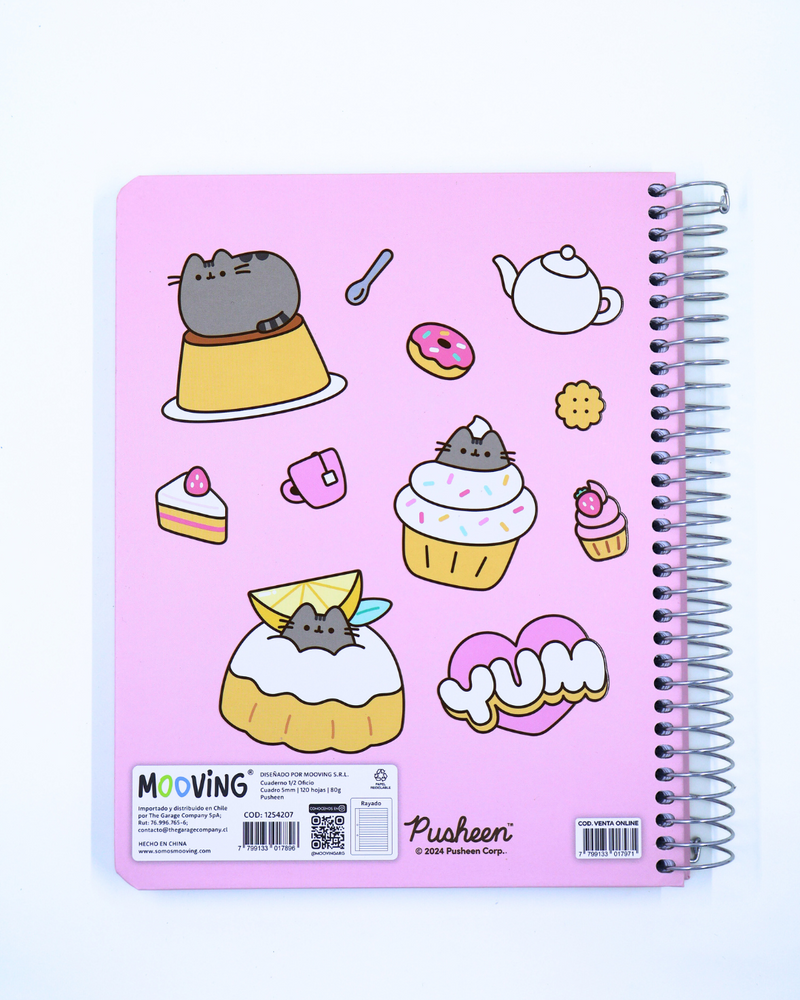 Cuaderno Pusheen 1 - 3 materias - Mooving