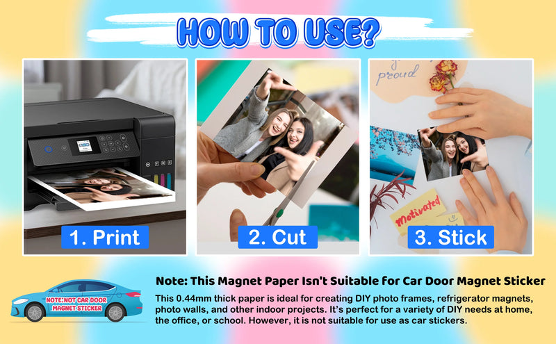 Papel Sticker MAGNETICO - Blanco (para Inkjet) - Paq. 10 Hojas