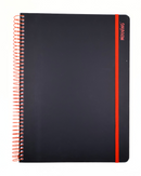 Cuaderno Carta Notes (Negro con detalle Rojo) - 3 Materias - Mooving