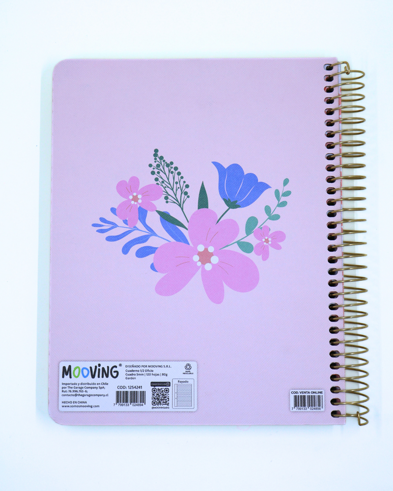 Cuaderno Garden 2 - 3 materias - Mooving