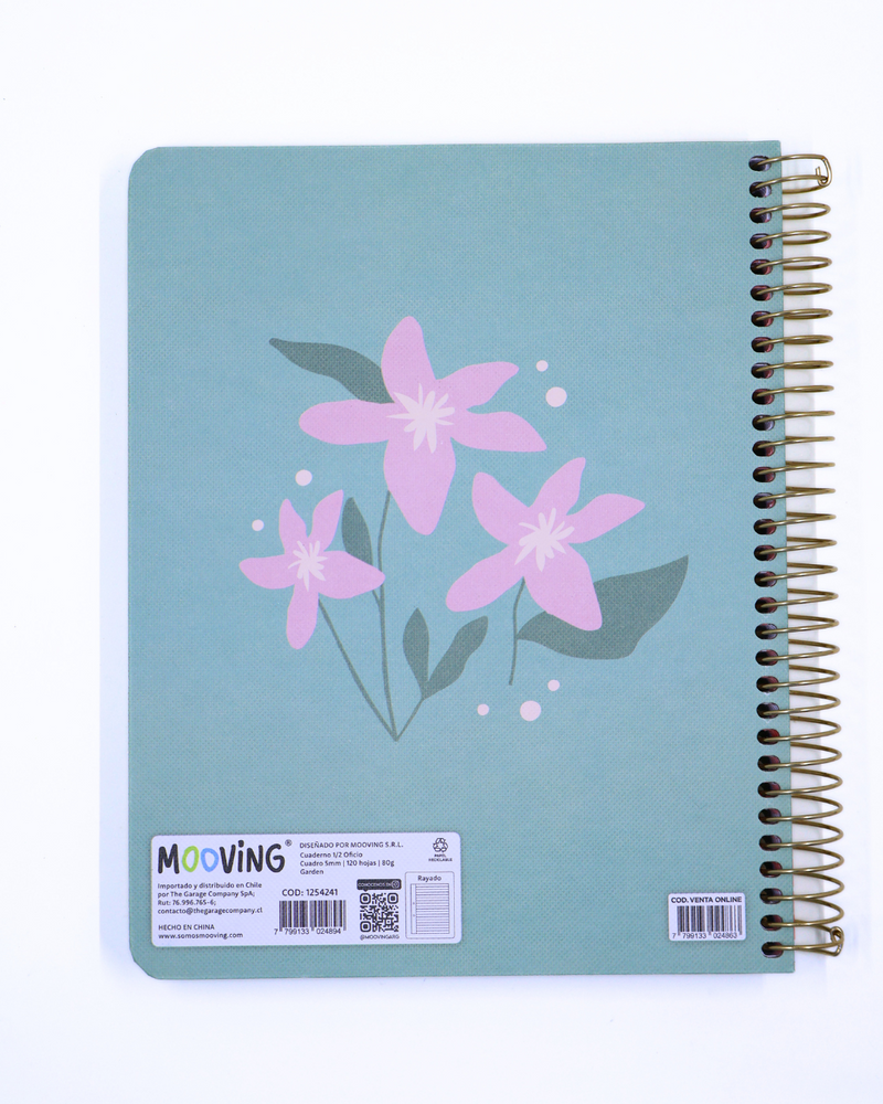 Cuaderno Garden 4 - 3 materias - Mooving