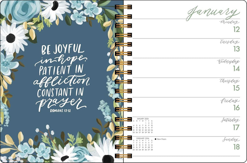 Planificador mensual/semanal - Escrituras y flores - 2026