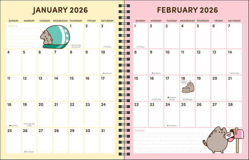 Pusheen 16-Month 2025-2026 Weekly/Monthly Planner