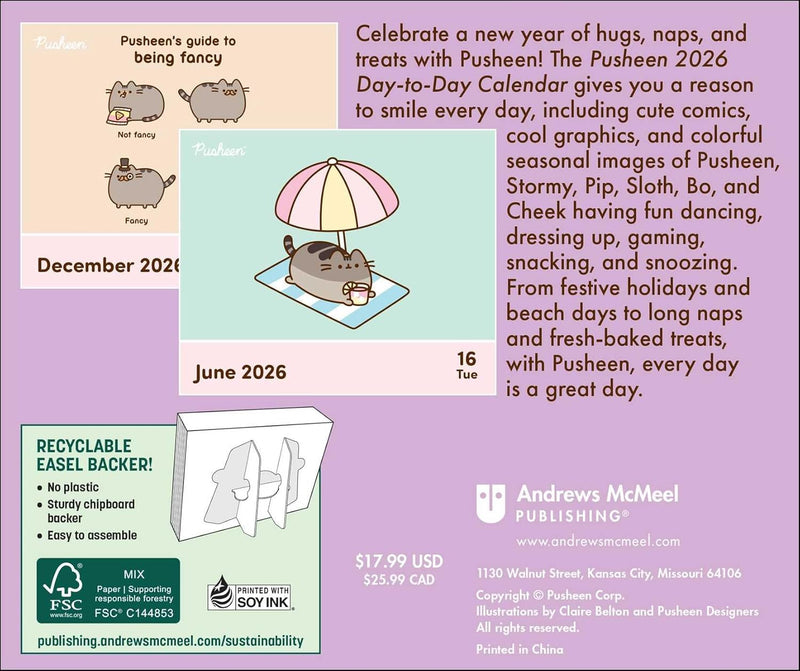 Pusheen 2026 Day-to-Day Calendar