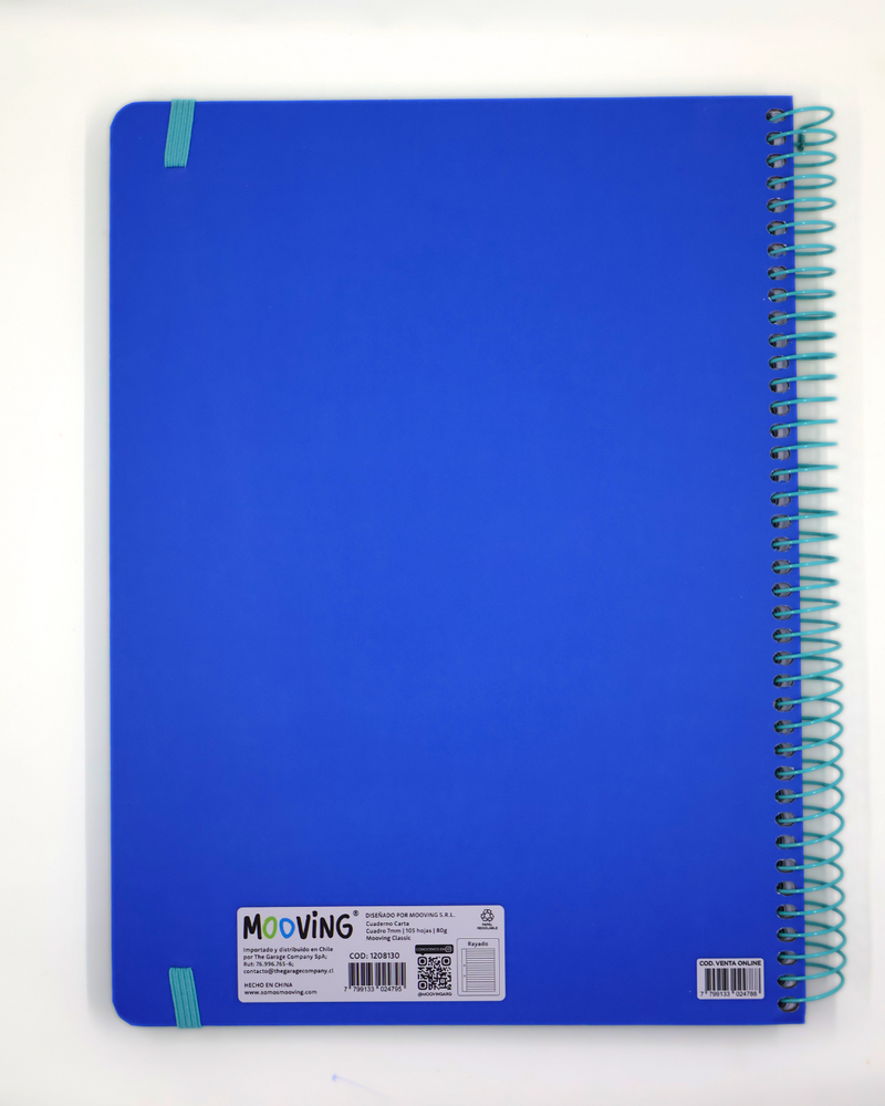 Cuaderno Carta Notes (Azul) - 3 Materias - Mooving