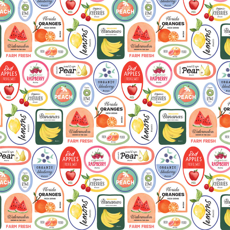 Fruit Stand - Produce Labels - Papel Scrap 12x12  - Echo Park