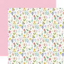 Fruit Stand - Happy Flower Stem - Papel Scrap 12x12  - Echo Park