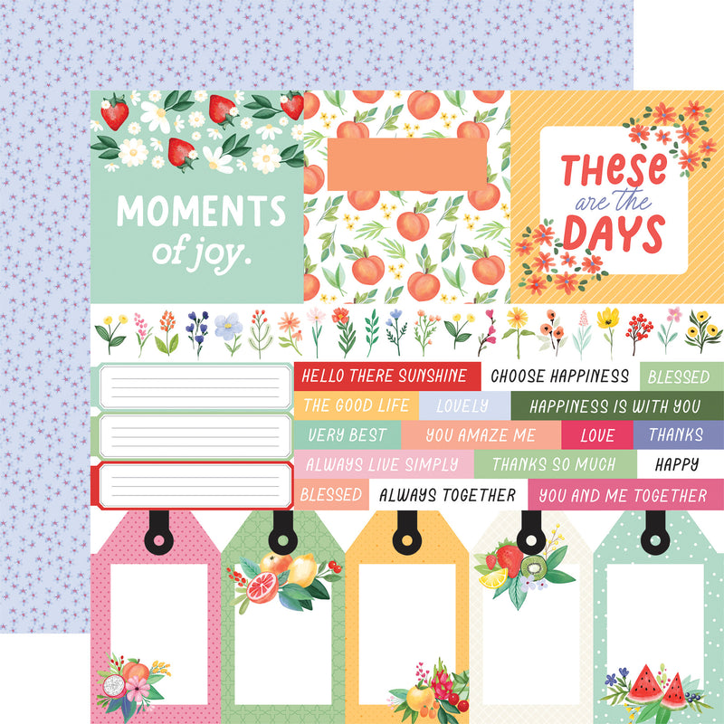 Fruit Stand - Sunshine Journaling Cards - Papel Scrap 12x12  - Echo Park
