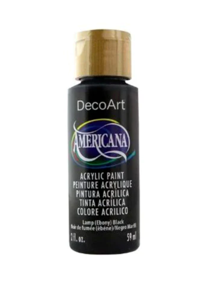 Pintura Acrilica Lamp (Ebony) Black - 2oz Americana - DecoArt