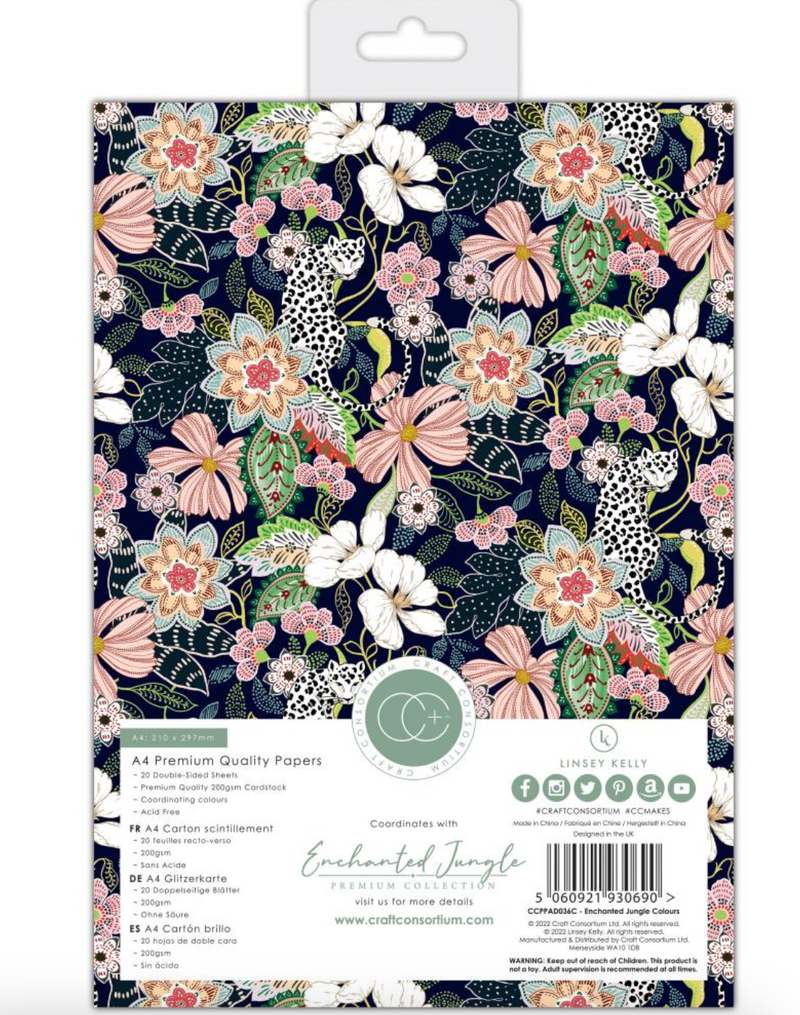 Block de Cartulina Lisa Doble Cara - Enchanted Jungle