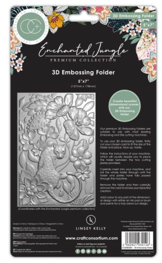3D Embossing Folder - Enchanted Jungle - Linsey Kelly