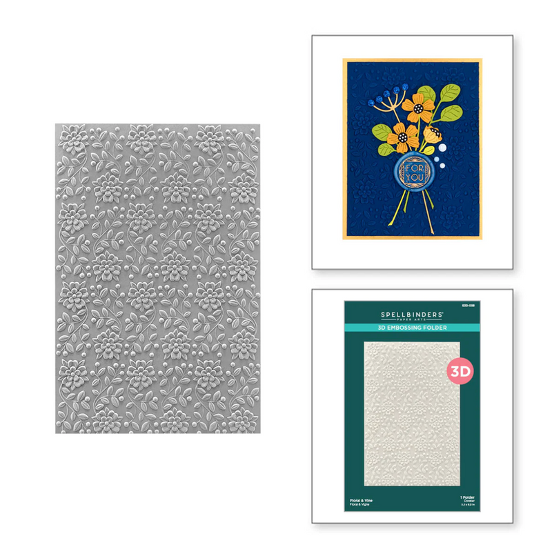 Floral And Vine 3D -  Embossing Folder - Spellbinders