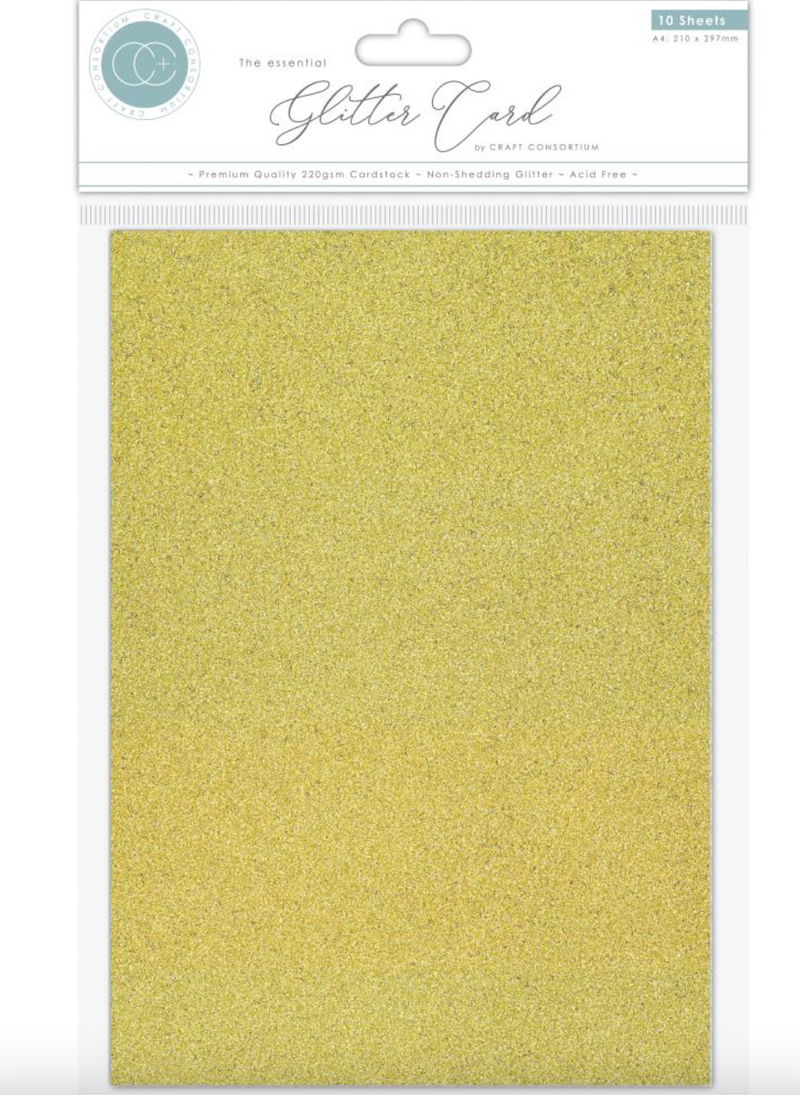 Cartulina Glitter Gold A4 - Pack 10 - Craft Consortium