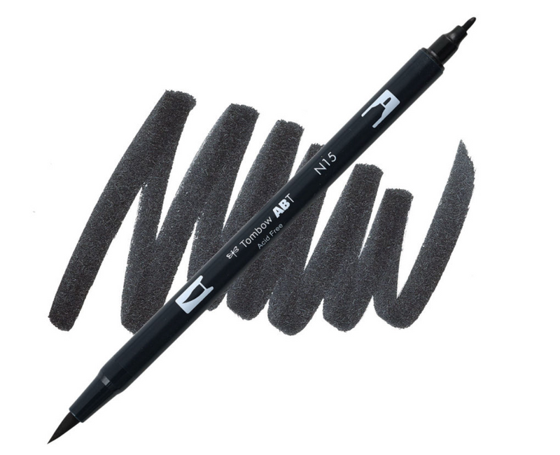 Dual Brush Marker - Black N15 - Tombow