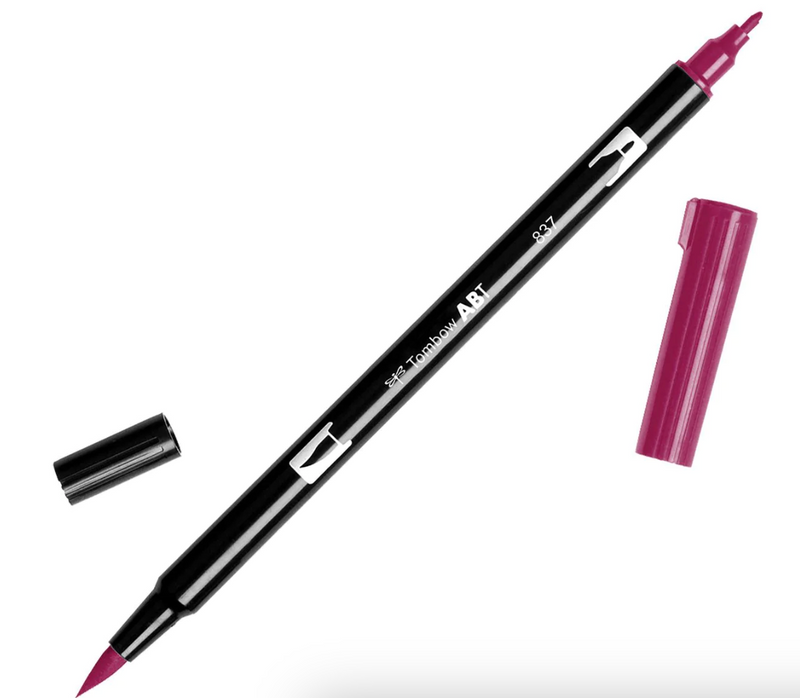 Dual Brush Marker - Wine Red 837 - Tombow