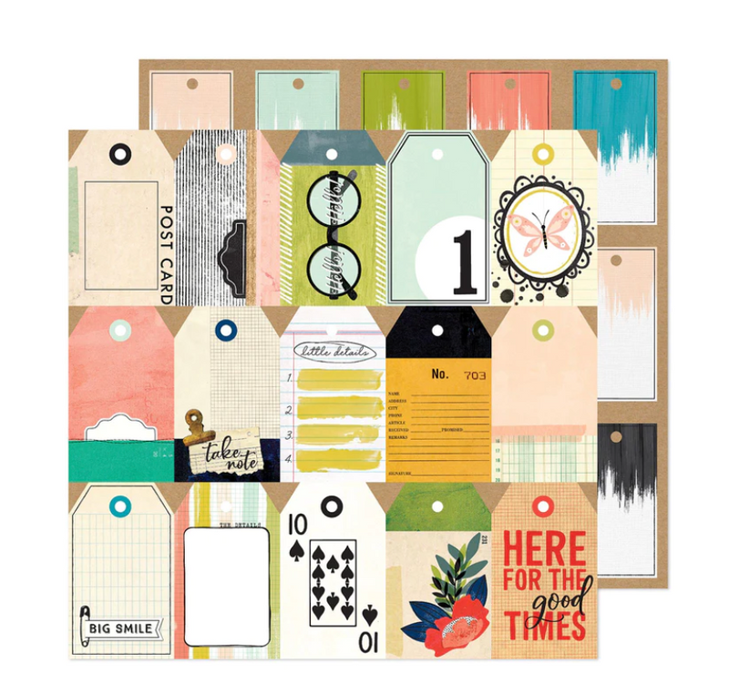 Print Shop - Papel Scrap 12x12 - Print Shop Tags - Vicki Boutin