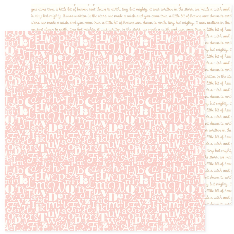 Hello Little Girl - Papel Scrap 12x12 - Pink ABC - AC