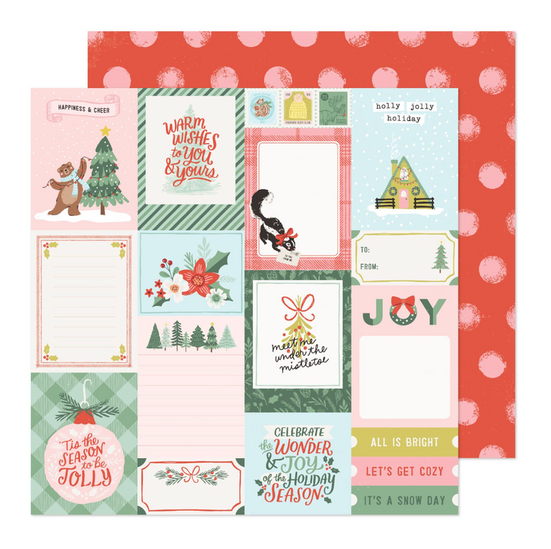 Mittens and Mistletoe - Papel Scrap 12x12 - Holly Jolly - Crate Paper