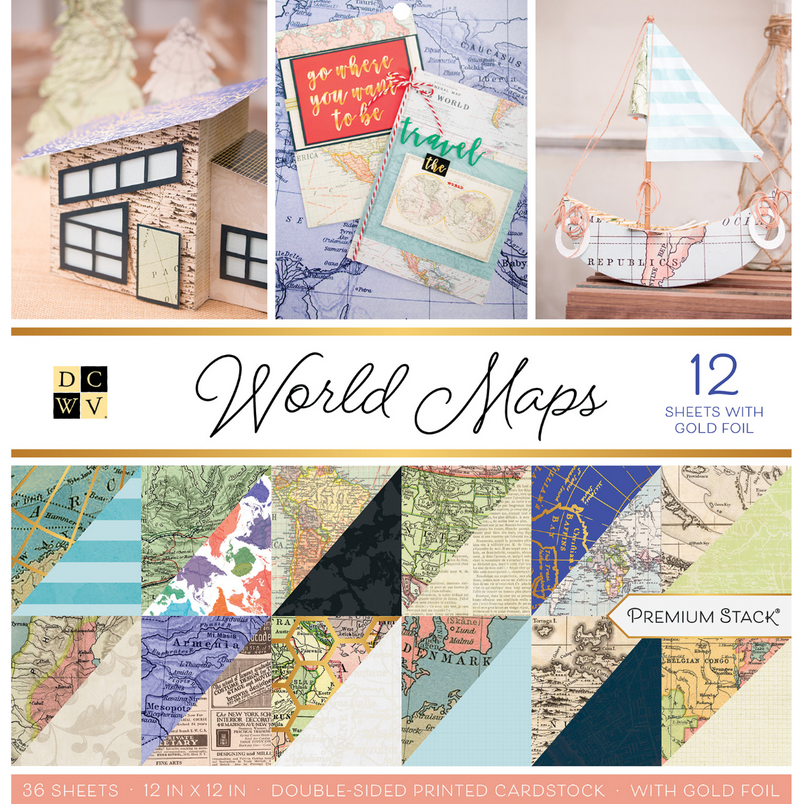 World Maps - Paper Pad 12x12 - DCWV