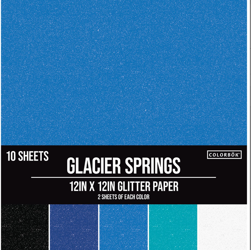 Glacier Springs - Block de Cartulina Glitter 12x12 - Colorbok