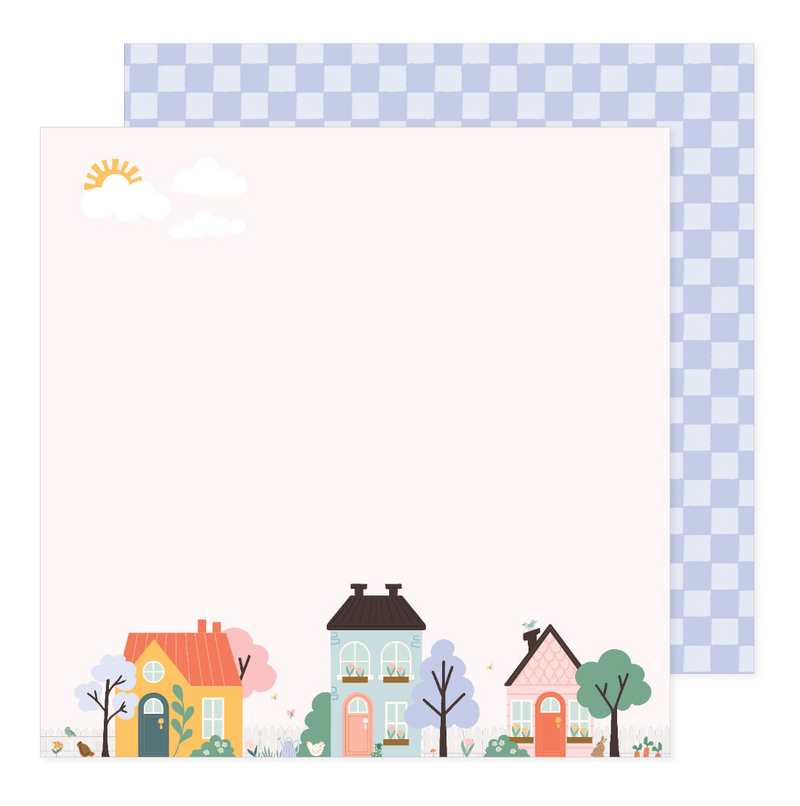 Sunny Bloom - Papel Scrap 12x12 - Neighbors - Pebbles