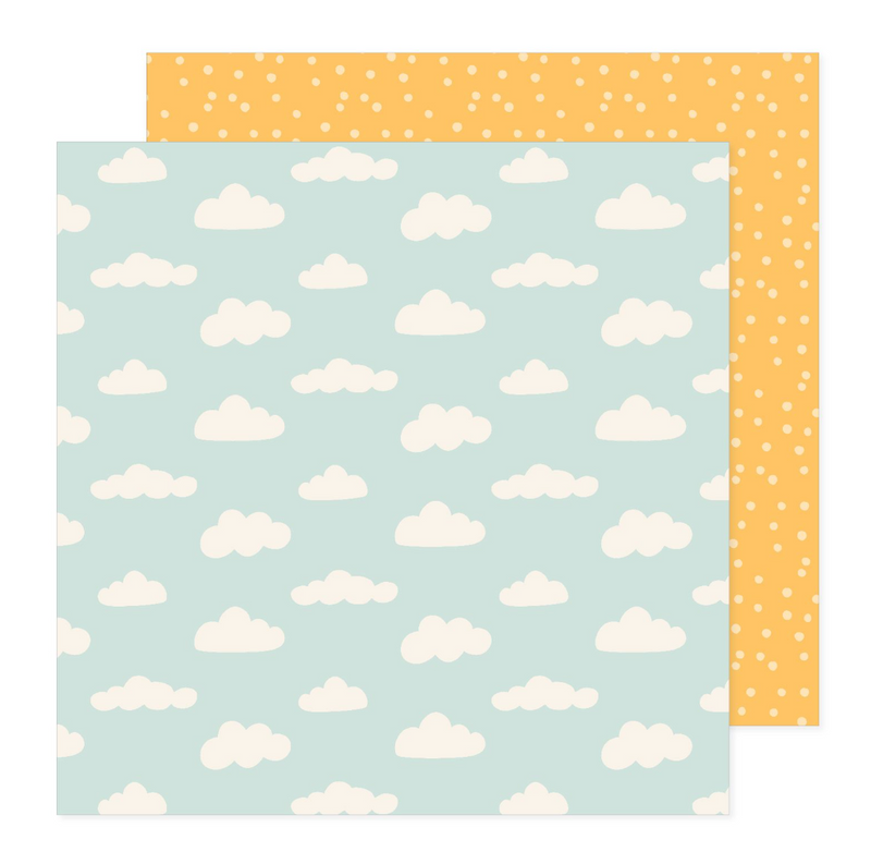 Sunny Bloom - Papel Scrap 12x12 - Clouds - Pebbles