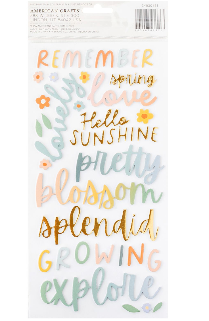 Sunny Bloom - Phrases Thickers 6x12 - Pebbles