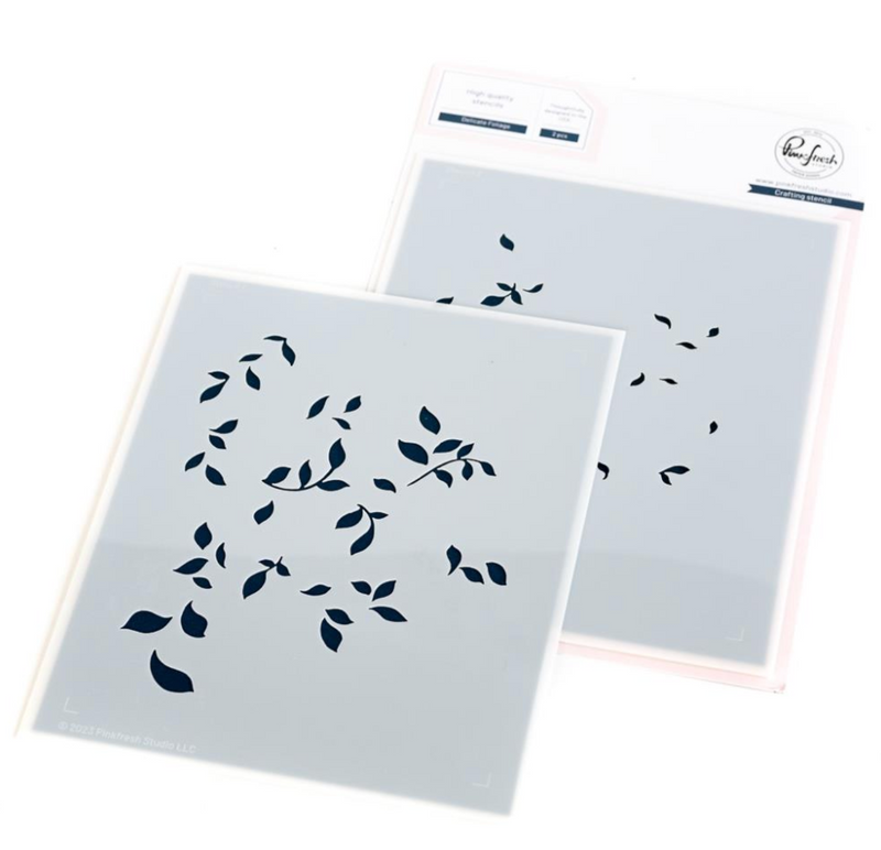 Kit de Sello, Troquel y Stencil - Delicate Foliage - (CLASE VIRTUAL INCLUIDA)