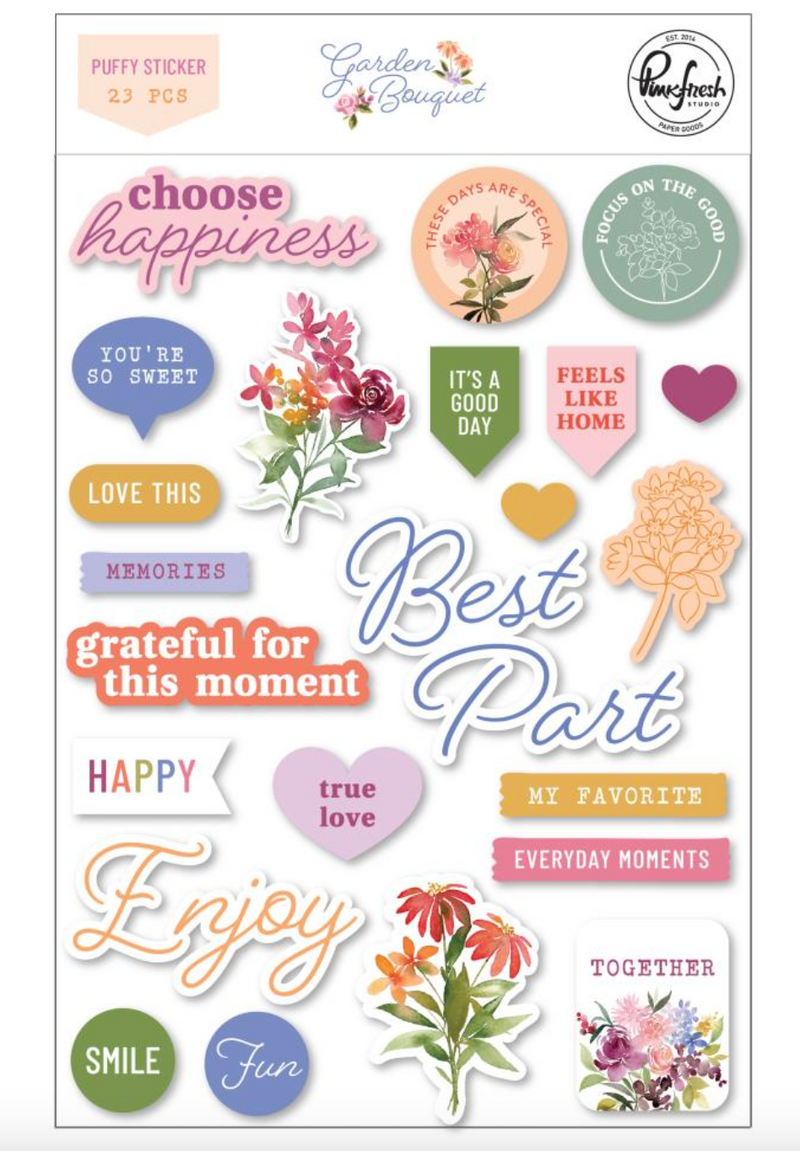 Garden Bouquet - Puffy Sticker - Pinkfresh Studio