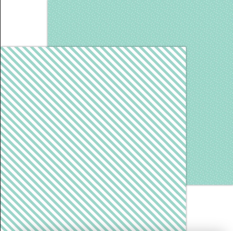 Pistachio Candy Stripe  Sprinkle - Hoja 12x12  - Doodlebug Design