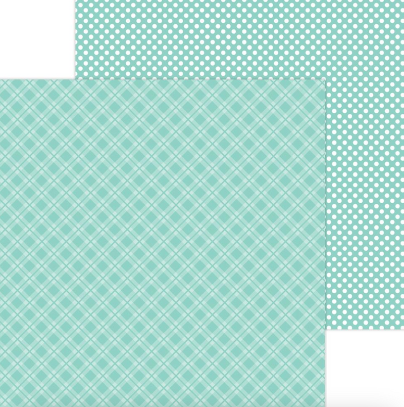 Pistachio Plaid Polka Dot - Hoja 12x12  - Doodlebug Design