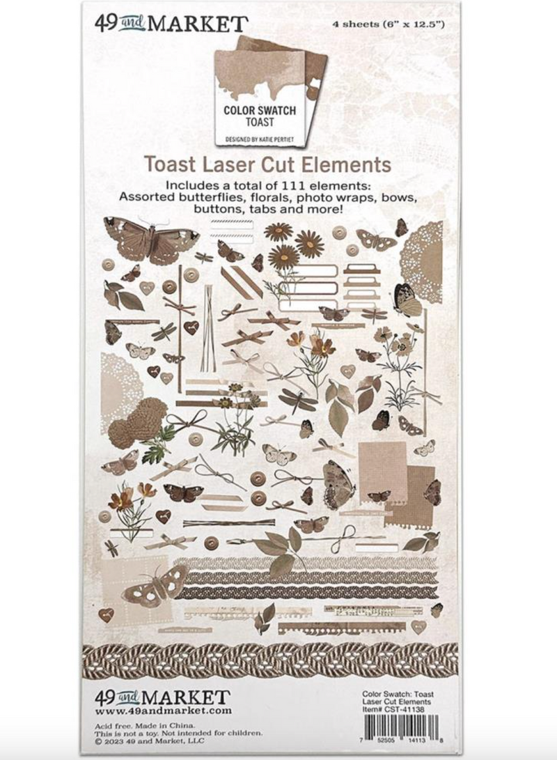 Color Swatch Toast  - Efimeras Laser Cut Elements 6x12.5" - 49th Market