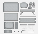 3D Vignette Retro Television  - Set de Troqueles - Spellbinders