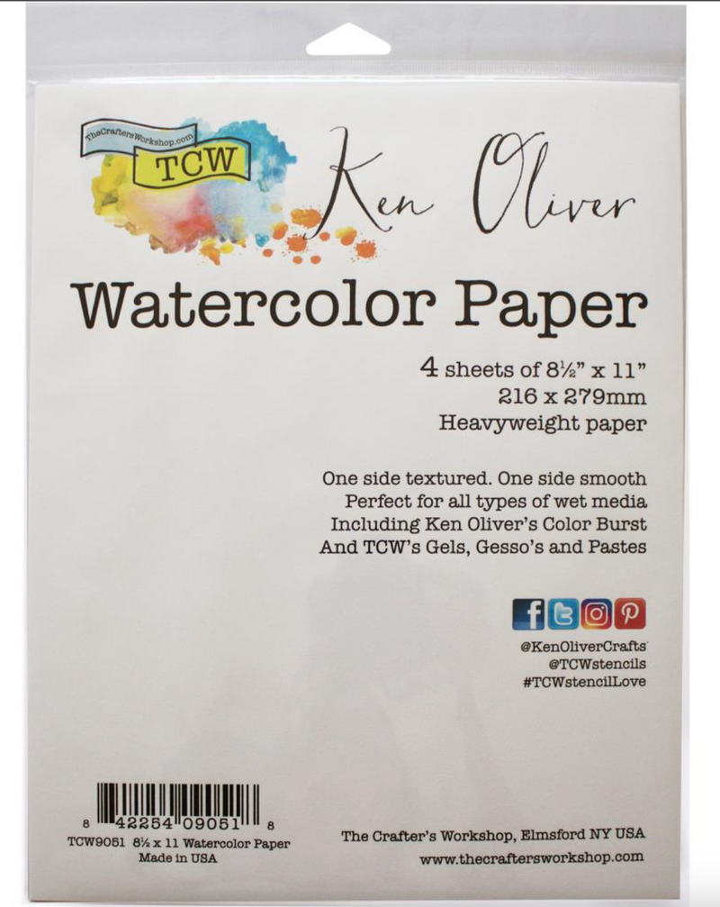 Papel Acuarela - 8.5 x 11 ( 216x279mm) - TCW