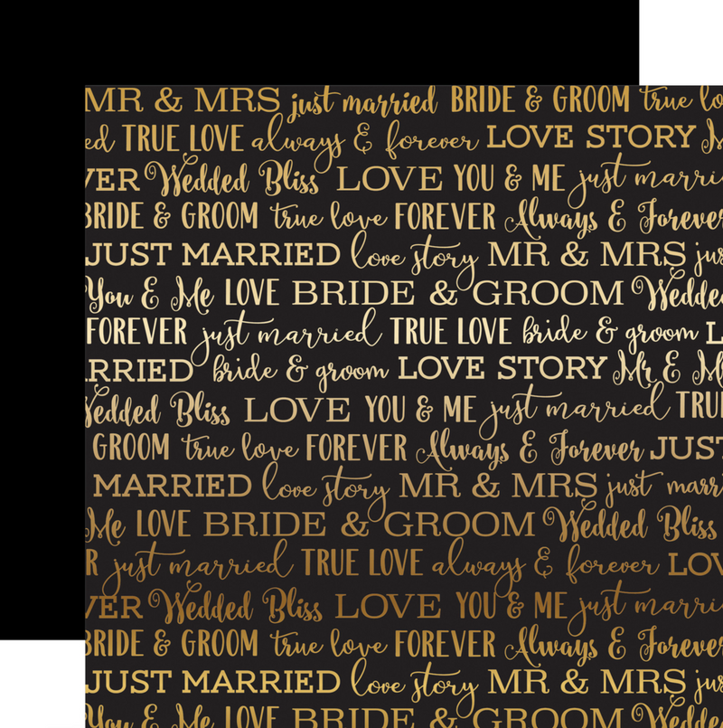 Black Love Story Foil - Papel Scrap 12x12  - Echo Park